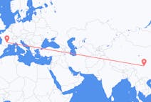 Flyg från Chengdu, Kina till Rodez, Frankrike