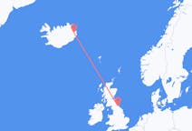 Lennot Egilsstaðirista, Islanti Durhamiin, Englanti