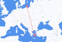 Flights from Santorini in Greece to Gdańsk in Poland