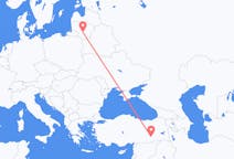 Flyg från Kaunas, Litauen till Diyarbakir, Turkiet