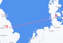 Vluchten van Sønderborg, Denemarken naar Doncaster, Engeland