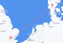 Flyg från London, England till Billund, Danmark
