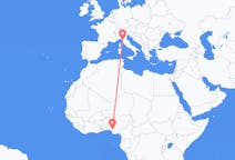 Flyreiser fra Benin by, Nigeria til Pisa, Italia