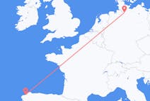 Flyreiser fra La Coruña, Spania til Hamburg, Tyskland