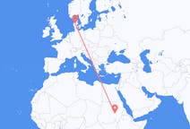Flights from Khartoum, Sudan to Karup, Denmark