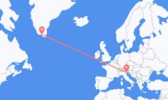 Flyg från Narsaq, Grönland till Venedig, Italien