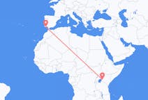 Vluchten van Kisumu, Kenia naar Faro, Napoli, Portugal