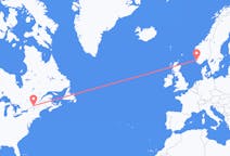 Flyreiser fra Montreal, Canada til Stavanger, Norge