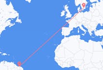 Flyreiser fra Paramaribo, Surinam til Växjö, Sverige