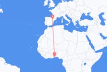 Flyreiser fra Lomé, Togo til Zaragoza, Spania