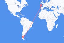 Loty z Punta Arenas, Chile do Santiago de Compostela, Hiszpania