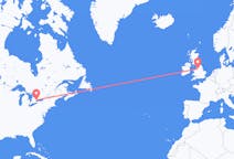 Vluchten van Toronto, Canada naar Manchester, Engeland