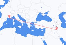 Flyg från Sulaymaniyya, Irak till Marseille, Frankrike