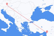 オーストリアのグラーツからから、トルコのハタイ県までのフライト