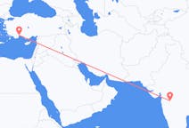 Flyrejser fra Aurangabad, Indien til Antalya, Tyrkiet