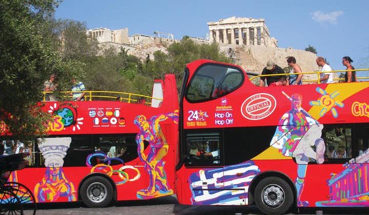 Recorrido en autobús turístico de City Sightseeing con paradas libres por la ciudad de Atenas