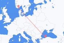 Flyreiser fra Zonguldak, Tyrkia til Kristiansand, Norge