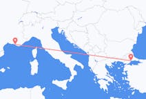 Flyrejser fra Tekirdağ, Tyrkiet til Marseille, Frankrig