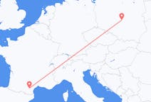 Voos de Łódź, Polônia para Carcassona, França