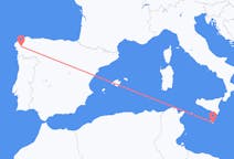 Flyreiser fra Malta, Malta til Santiago de Compostela, Spania