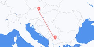 オーストリアから北マケドニアへのフライト