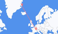 Vluchten van Genève, Zwitserland naar Ittoqqortoormiit, Groenland