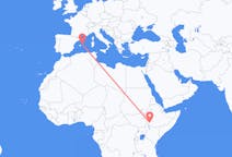Flyreiser fra Jinka, Etiopia til Mahon, Spania