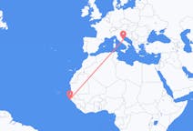 Flyg från Cap Skiring, Senegal till Pescara, Italien