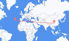 Flyreiser fra Chongqing, Kina til Santa Maria, Portugal