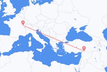Flyreiser fra Dole, Frankrike til Gaziantep, Tyrkia