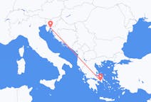 从雅典飞往里耶卡的航班