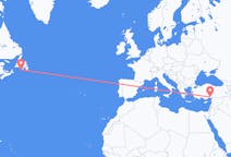 Flyrejser fra Saint-Pierre, Saint Pierre og Miquelon til Adana, Tyrkiet
