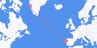 Flyg från Grönland till Portugal