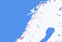Flug frá Tromsø, Noregi til Þrándheims, Noregi
