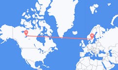 Flyreiser fra Yellowknife, Canada til Oerebro, Sverige