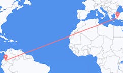 Flyreiser fra Puerto Asís, Colombia til Denizli, Tyrkia
