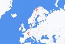 Vluchten van Genève, Zwitserland naar Kiruna, Zweden