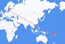 Vluchten van Savusavu, Fiji naar Riga, Pescara, Letland