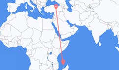 Flyreiser fra Mamoudzou, Frankrike til Malatya, Tyrkia