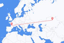 Flyreiser fra Nur-Sultan, Kasakhstan til Bergerac, Frankrike