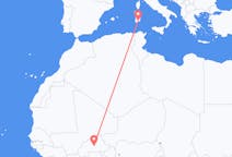 Flyrejser fra Ouagadougou til Cagliari
