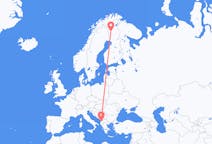 Vluchten van Tirana, Albanië naar Kittila, Finland