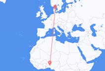 Flyreiser fra Ilorin, Nigeria til Aarhus, Danmark