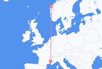Flights from Marseille, France to Førde, Norway