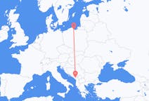 Vols de Gdańsk, Pologne pour Podgorica, monténégro