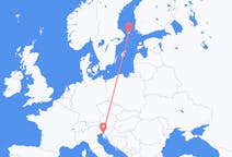 Flyg från Mariehamn, Åland till Trieste, Italien