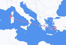 그리스 코스에서 출발해 이탈리아 알게로에게(으)로 가는 항공편