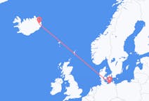 アイスランドのエギルスタジルから、ドイツのロストックまでのフライト