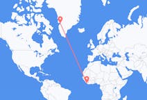 Loty z Monrovia w Liberii do Ilulissatu na Grenlandii