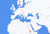 Flyreiser fra Gambela, Ethiop, Etiopia til Oslo, Norge